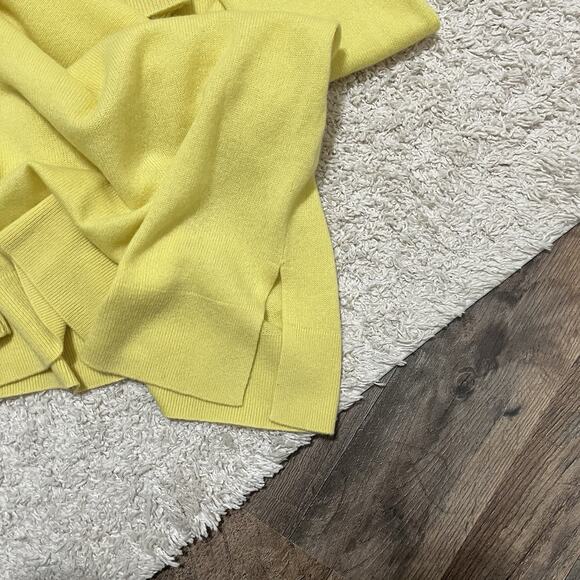 Halogen Size Large Yellow Crewneck Pullover 100% Cashmere Sweater - Picture 4 of 5